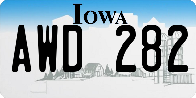 IA license plate AWD282