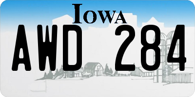 IA license plate AWD284