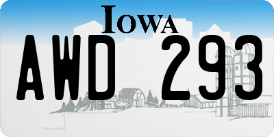 IA license plate AWD293