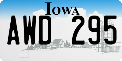 IA license plate AWD295