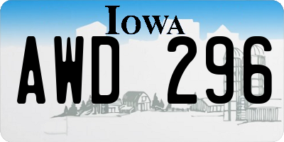 IA license plate AWD296