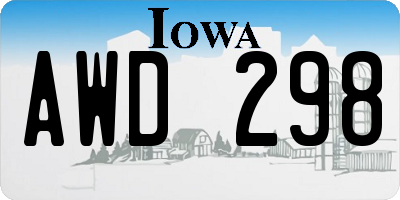 IA license plate AWD298