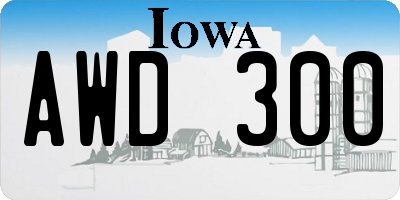IA license plate AWD300