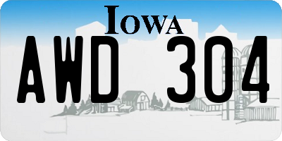 IA license plate AWD304