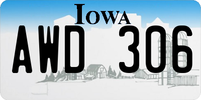 IA license plate AWD306