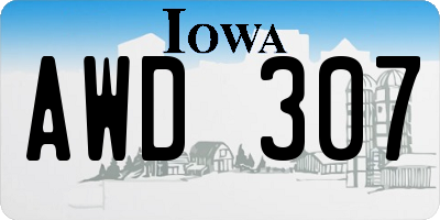 IA license plate AWD307