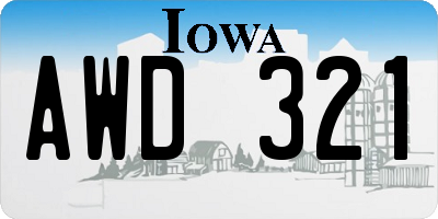 IA license plate AWD321