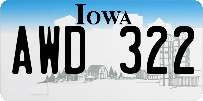 IA license plate AWD322