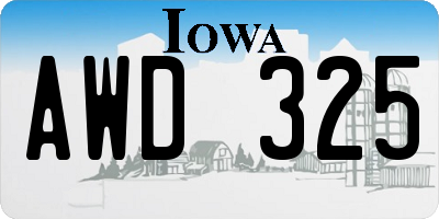 IA license plate AWD325