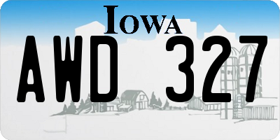 IA license plate AWD327