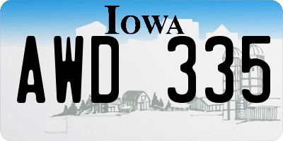 IA license plate AWD335