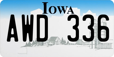 IA license plate AWD336