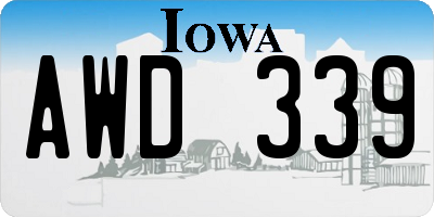 IA license plate AWD339