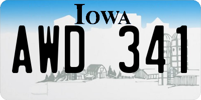 IA license plate AWD341