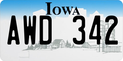 IA license plate AWD342