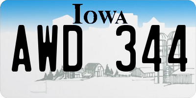 IA license plate AWD344