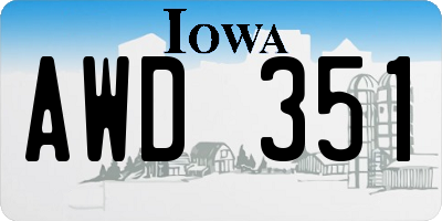 IA license plate AWD351