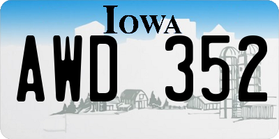 IA license plate AWD352