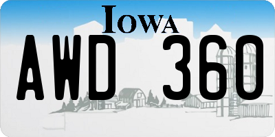 IA license plate AWD360