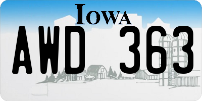 IA license plate AWD363