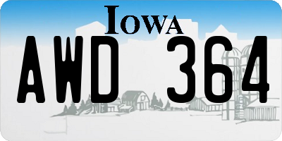 IA license plate AWD364