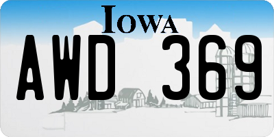 IA license plate AWD369