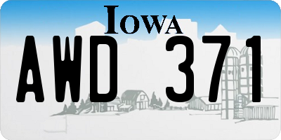 IA license plate AWD371