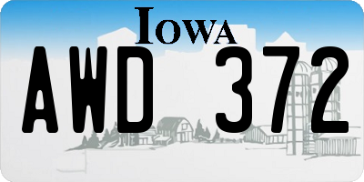IA license plate AWD372