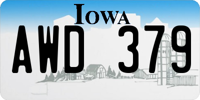 IA license plate AWD379