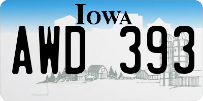 IA license plate AWD393
