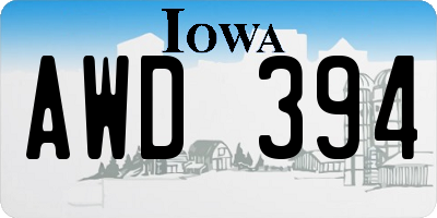 IA license plate AWD394