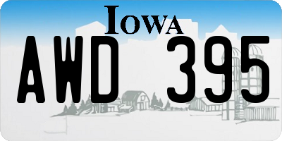 IA license plate AWD395