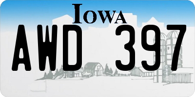 IA license plate AWD397