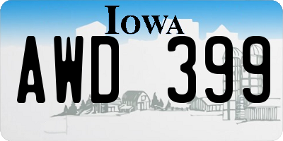 IA license plate AWD399