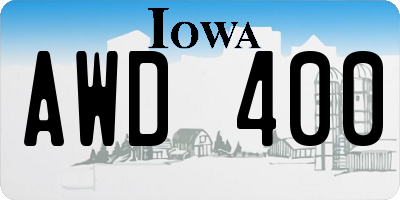 IA license plate AWD400