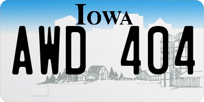 IA license plate AWD404