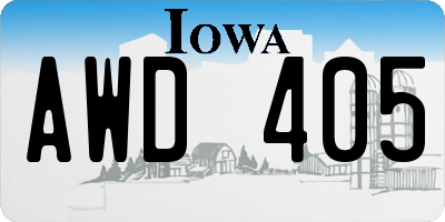 IA license plate AWD405