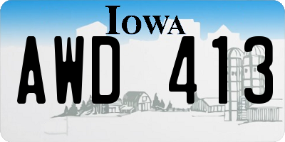 IA license plate AWD413