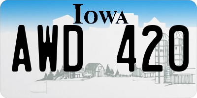 IA license plate AWD420