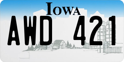 IA license plate AWD421