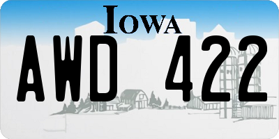 IA license plate AWD422