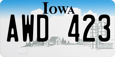 IA license plate AWD423