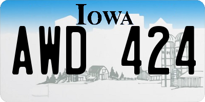 IA license plate AWD424