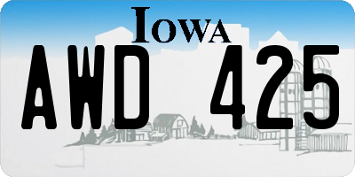 IA license plate AWD425