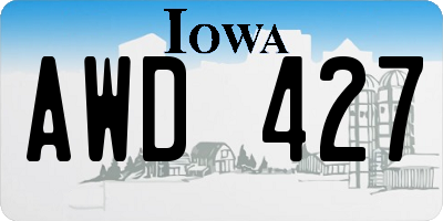 IA license plate AWD427