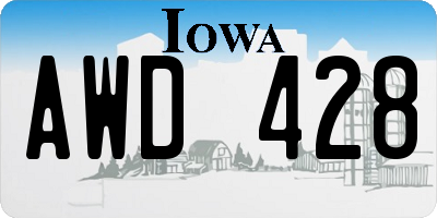 IA license plate AWD428