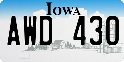 IA license plate AWD430