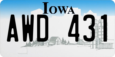IA license plate AWD431