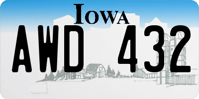 IA license plate AWD432