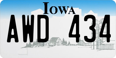 IA license plate AWD434